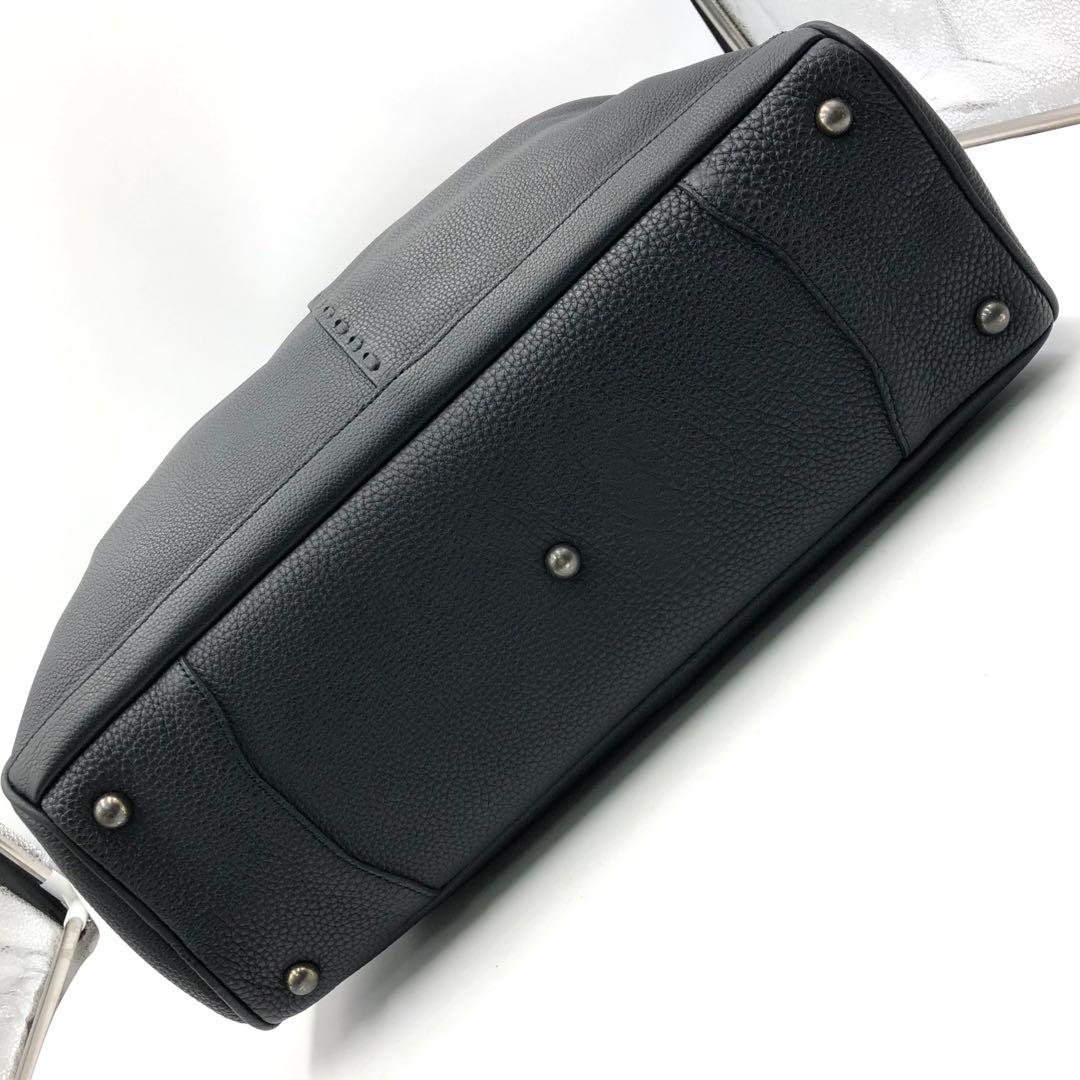 未使用級 Magnu マヌー トートバッグ ボストン 大容量 レザー ブラック