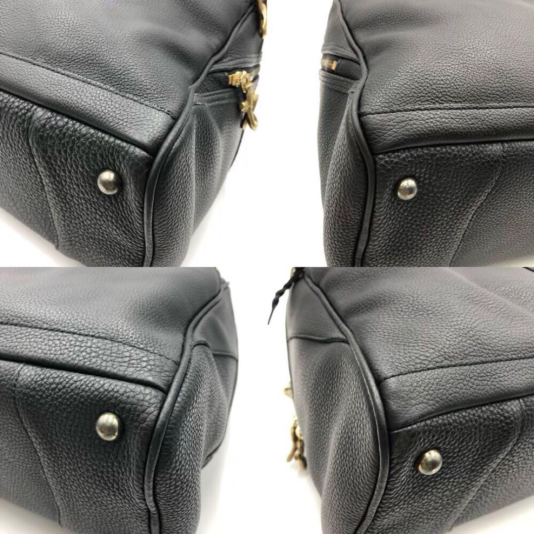 未使用級 Magnu マヌー トートバッグ ボストン 大容量 レザー ブラック