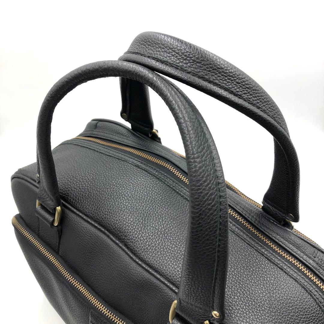 未使用級 Magnu マヌー トートバッグ ボストン 大容量 レザー ブラック