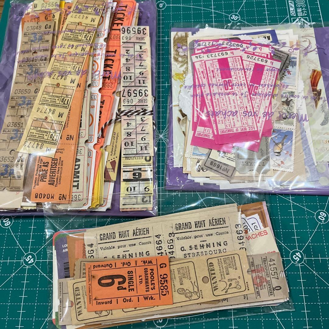 約3.8kg コラージュ 紙モノ 切手 チケット 異素材 まとめ売り 大量