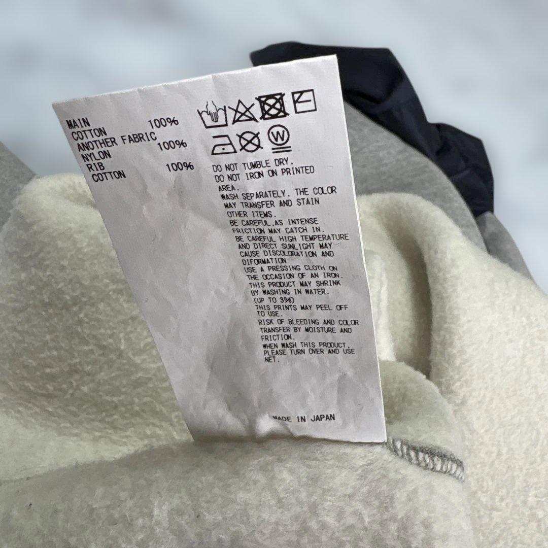 ✨kolor カラー20AW 裏起毛レイヤードスウェットパーカー グレーM