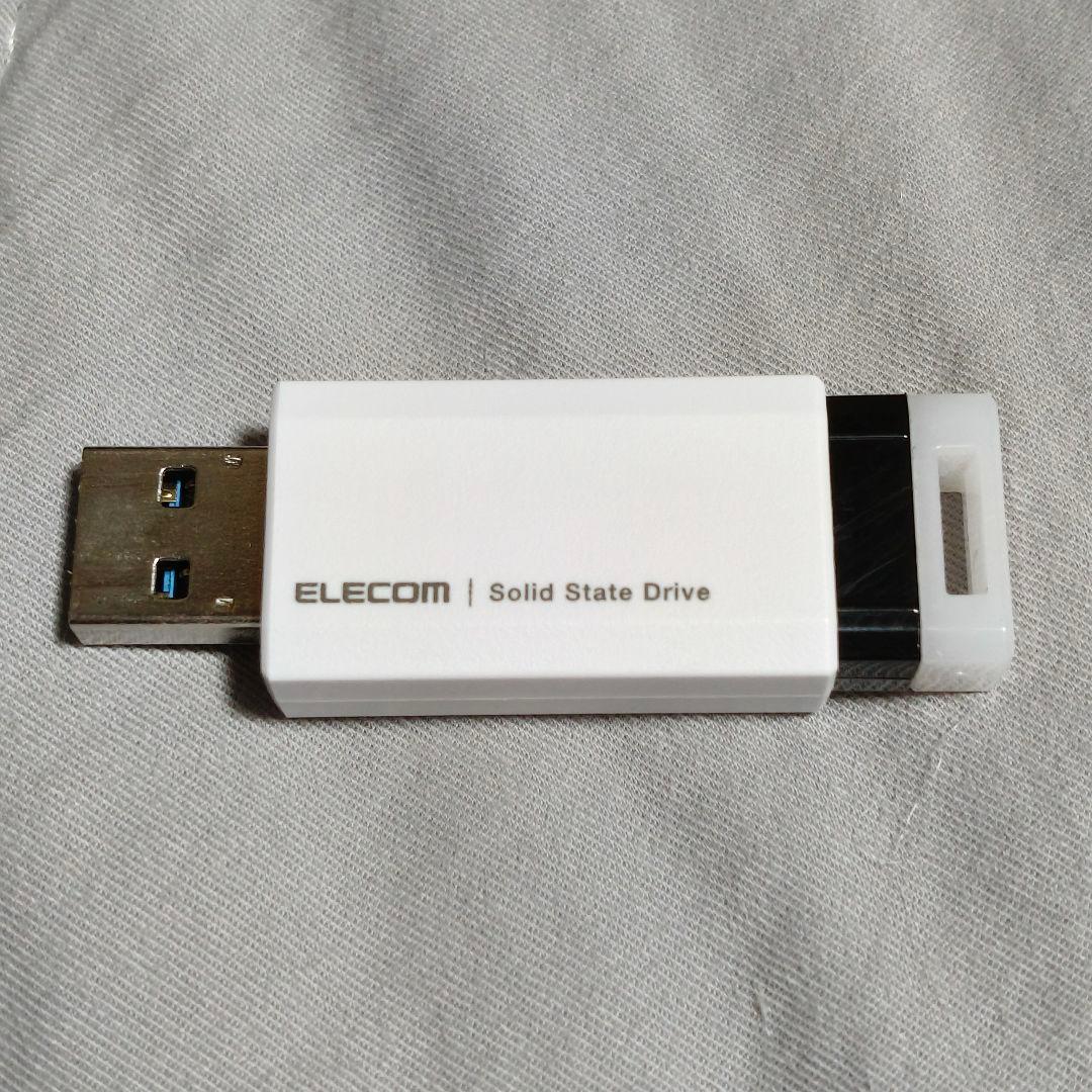 エレコム 外付けSSD 1TB ノック式 ホワイト ESD-EPK1000GWH