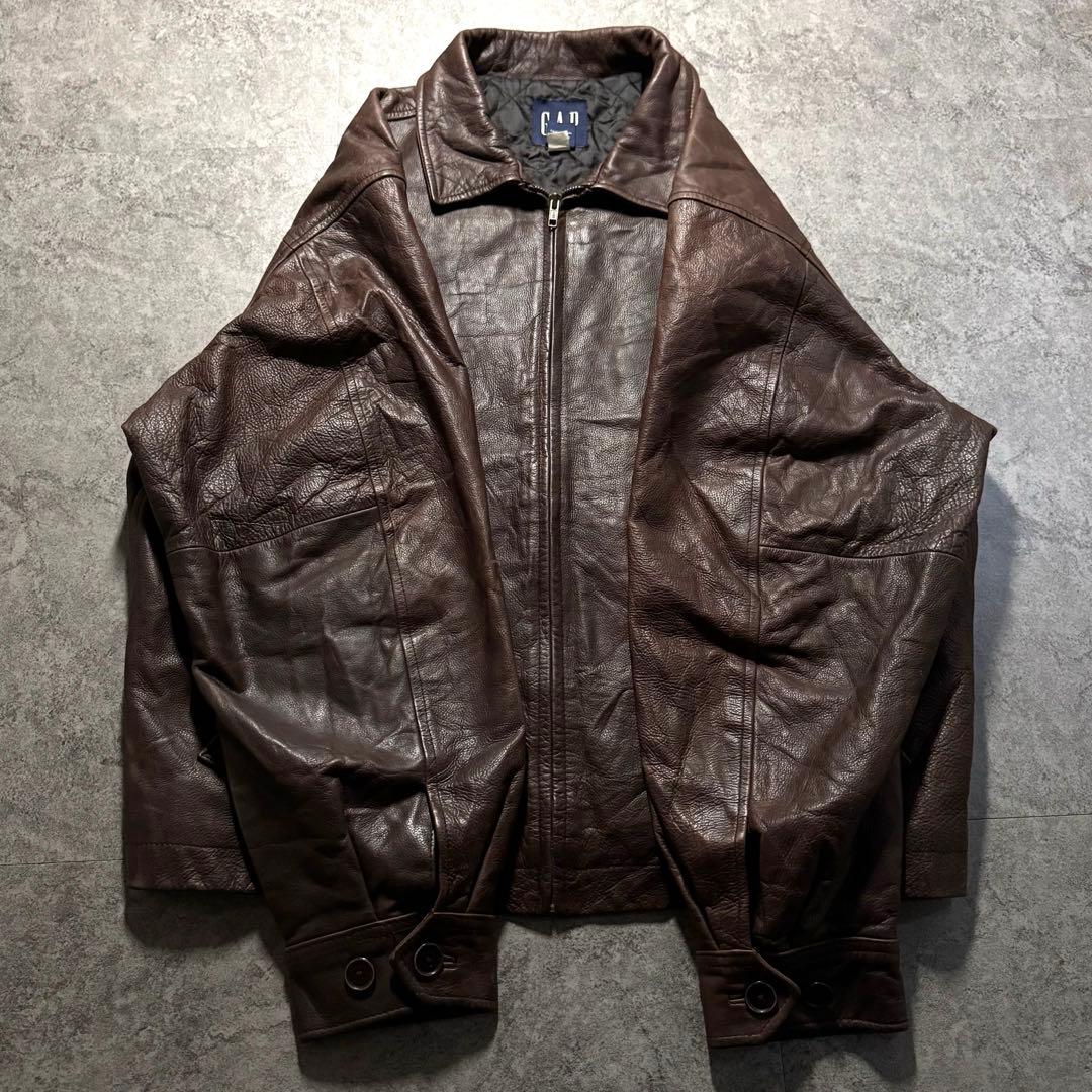 90s vintage old gap レザージャケット　XL シングル　本革