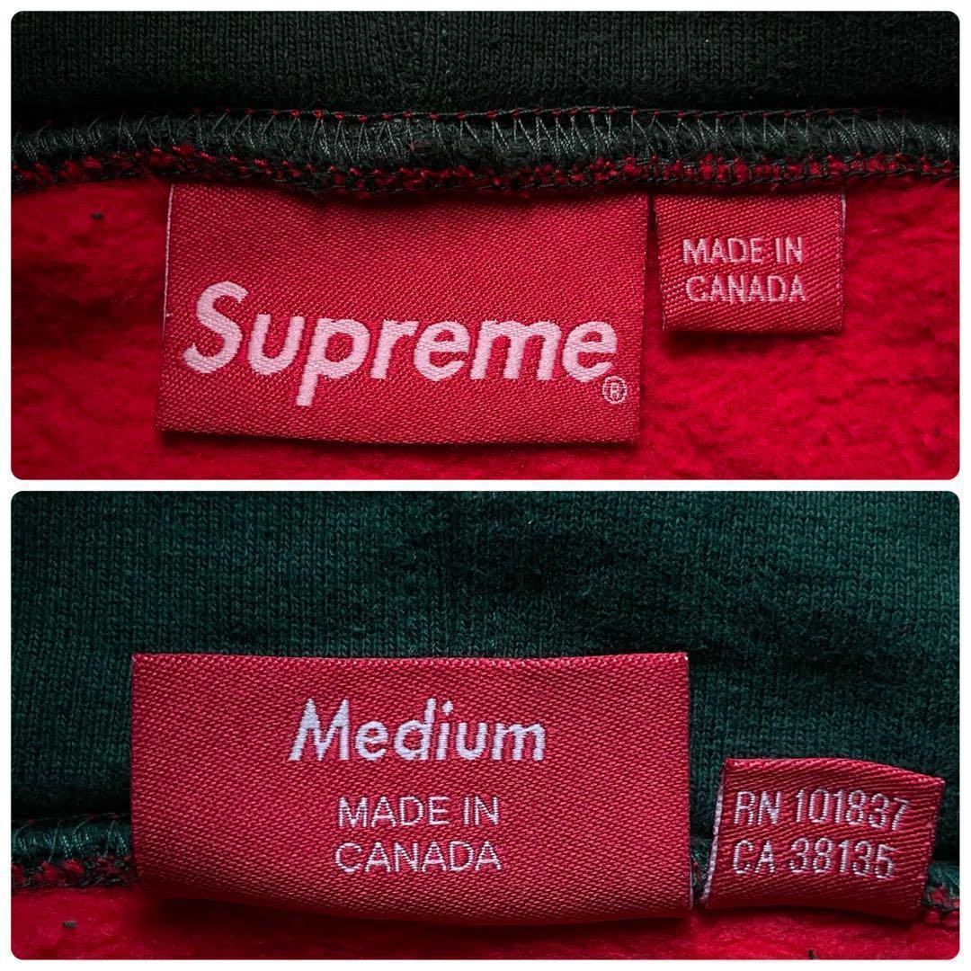 3336 U【美品・超人気デザイン】シュプリーム☆Sロゴ刺繍 切り替えパーカー