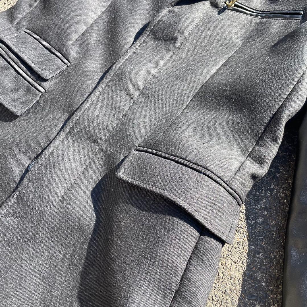 【うんまか仙人】\"ZARA MAN\" レザー切替コート 2way ブラック