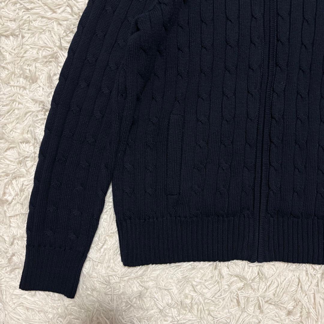 未使用級/XL近年✨ポロラルフローレン ケーブルニット ドライバーズニット 刺繍