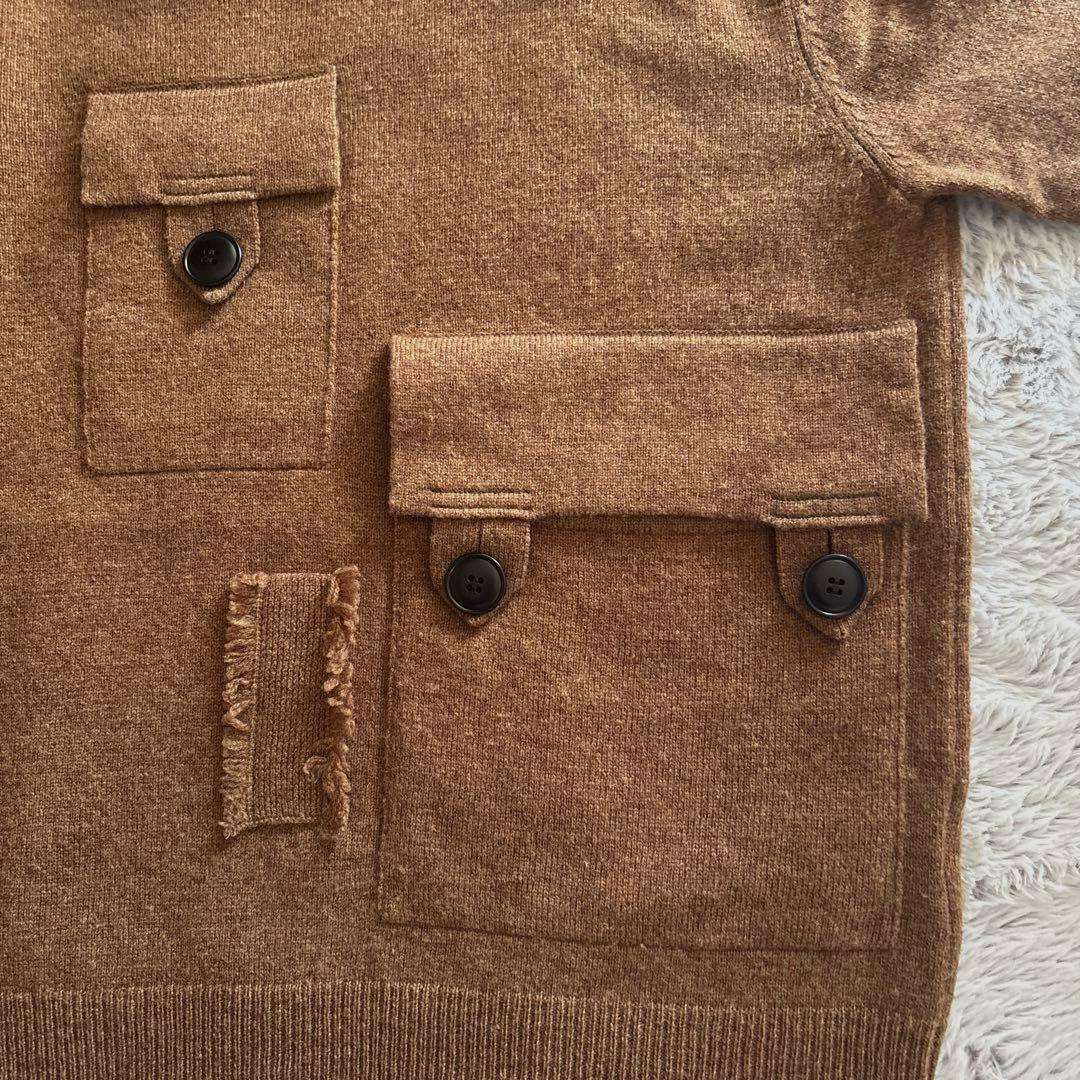 美品　Y's キャメル　ポケット　ニット　セーター