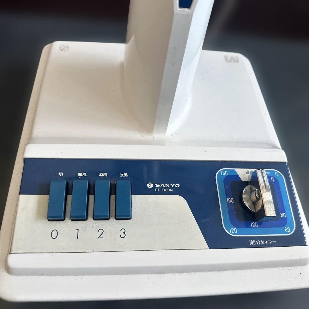 ヴィンテージ　SANYO スタンドファン 青 3枚羽根