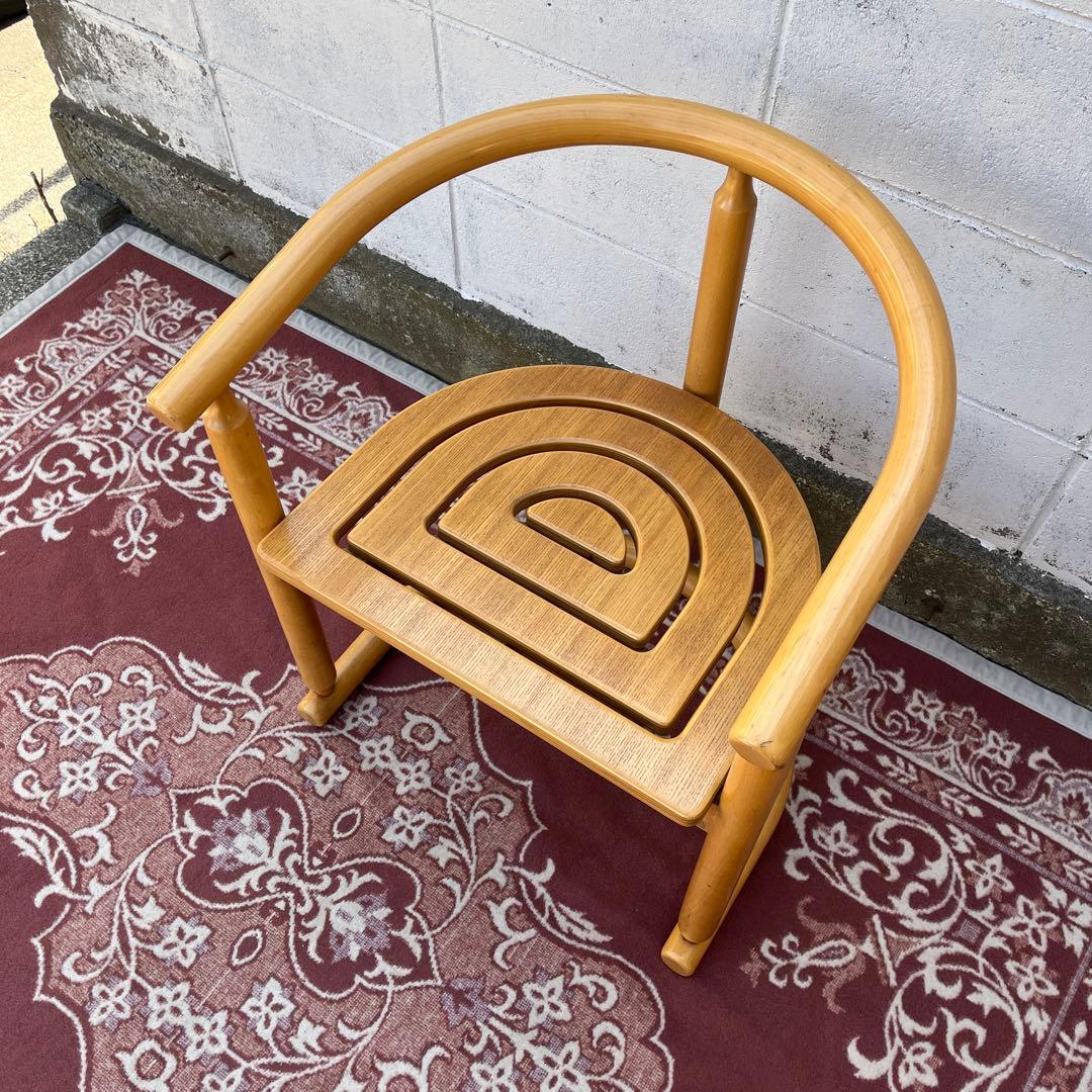 古家具ビンテージ品◾️National 木製家具 アームチェア 木製チェア B