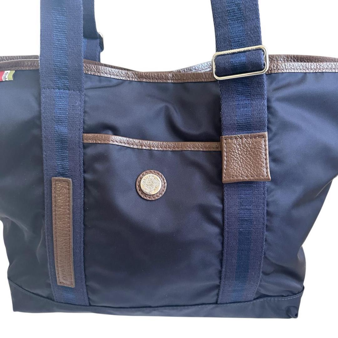 Orobianco トートバッグ　ネイビー　ナイロン　A4収納可　メンズ