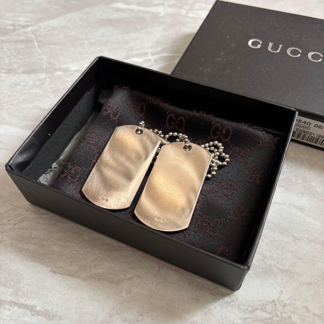 木村拓哉着用 GUCCI ドッグタグ ダブルプレートネックレス シルバー925