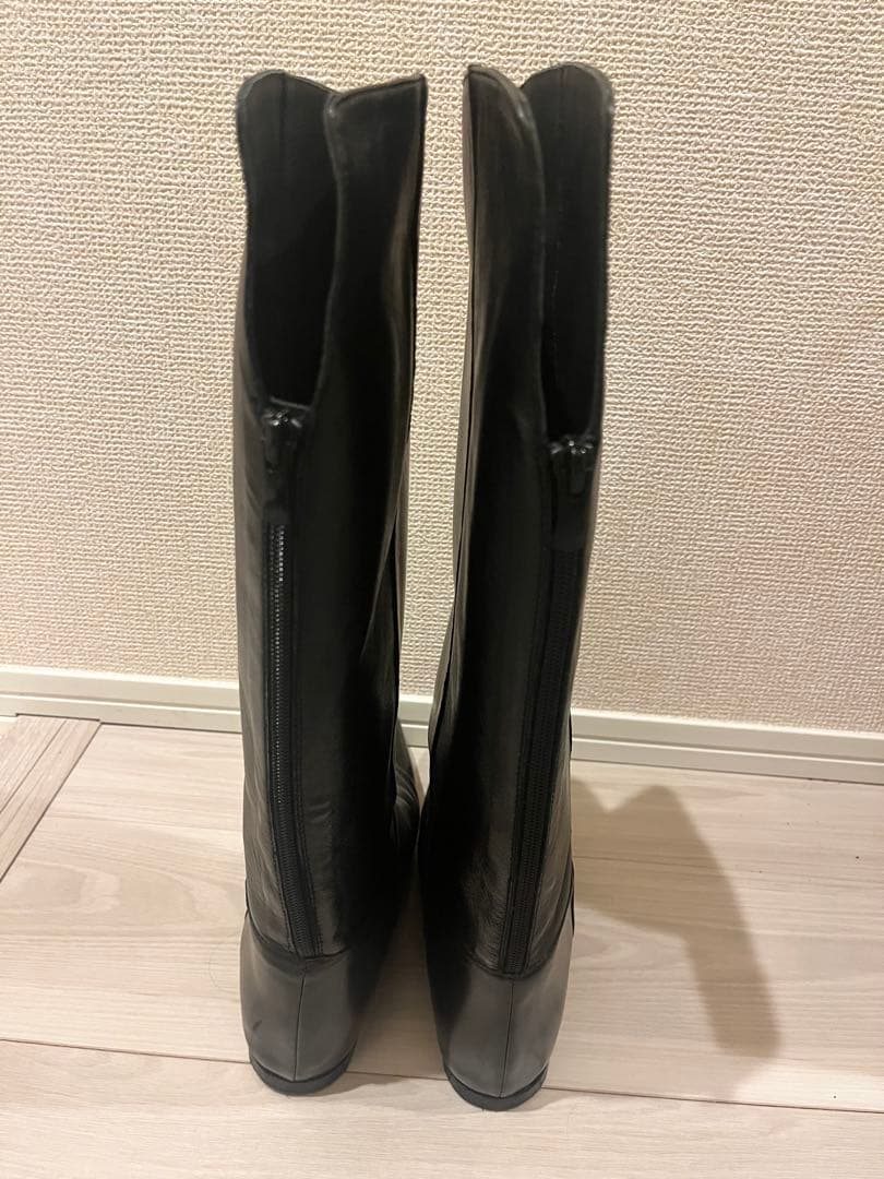 CORSO ROMA 9 レザー バックジップロングブーツ36