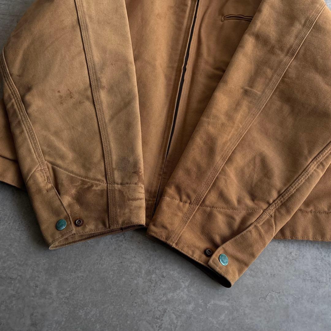 90's■USA製■carhartt【44】デトロイトジャケット ブラウン 短丈