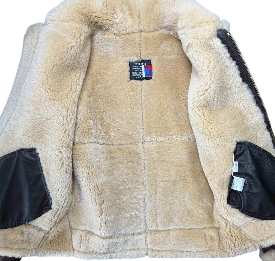 USA製 257S B-3 ショット リアルムートン フライトジャケット 茶36