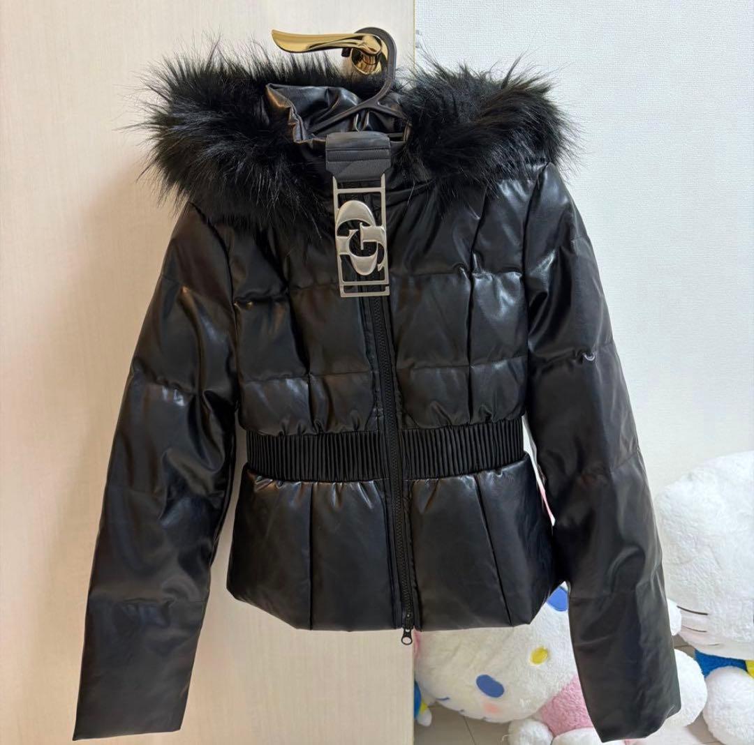 週末限定価格‼️GYDA ジェイダ ベルト付きフェイクレザーショートダウンコート