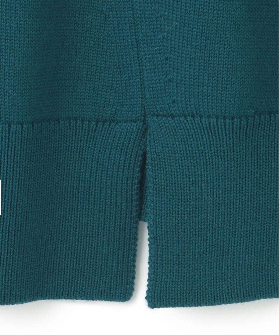 2-3回着 23区 Vネック チュニックニット ブルーグリーン 32