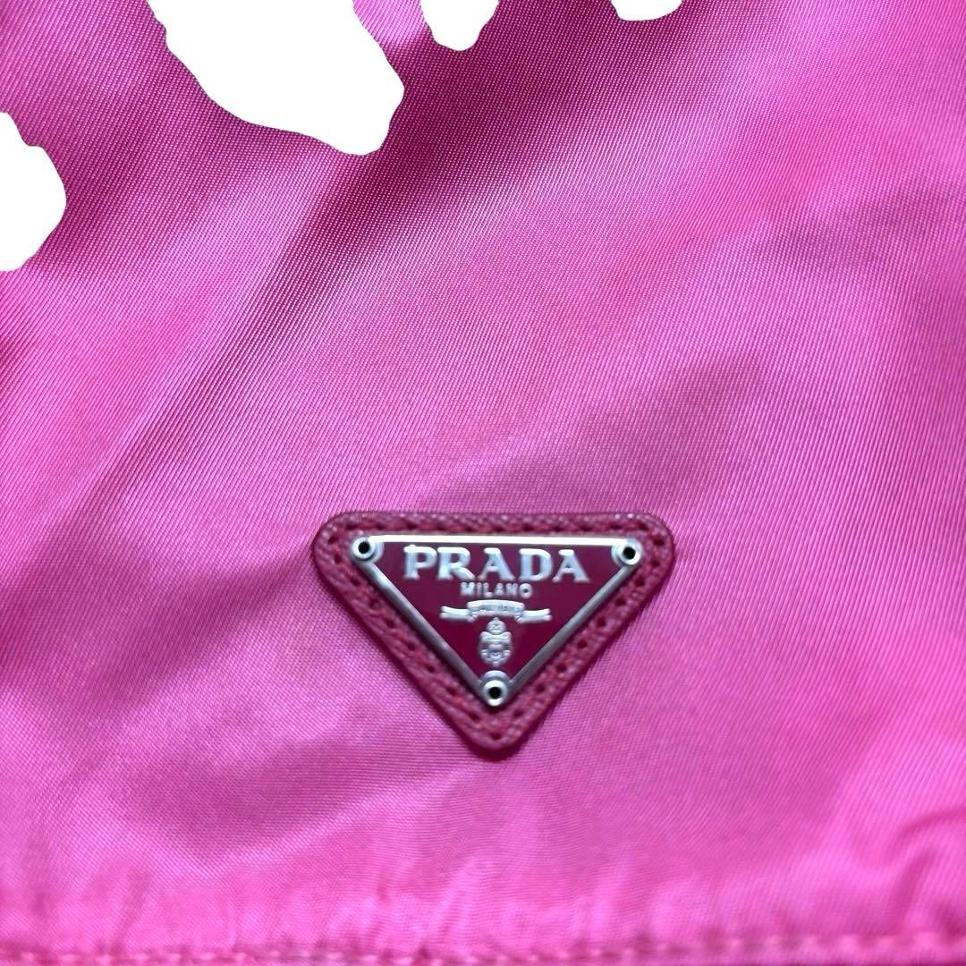 【美品】PRADA プラダ 巾着ポーチ ピンク 希少　人気色