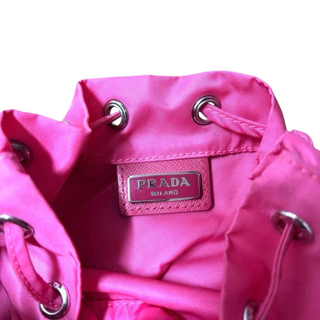 【美品】PRADA プラダ 巾着ポーチ ピンク 希少　人気色