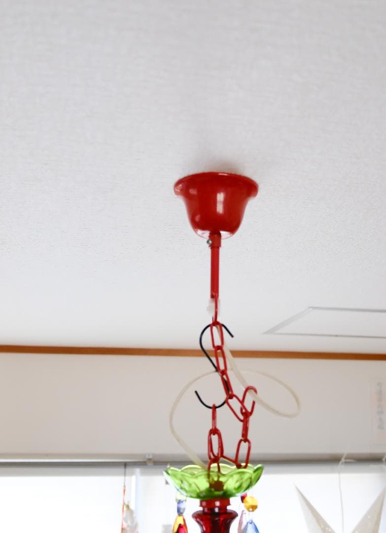 カラフルアクリルシャンデリア 5灯【美品】