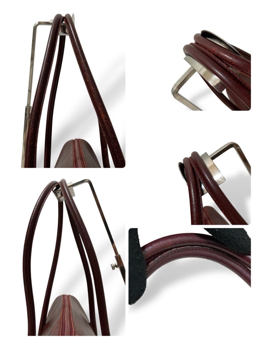 【ヴィンテージ】カルティエ　ブリーフケース　ボルドー　レザー　トートバッグ大容量