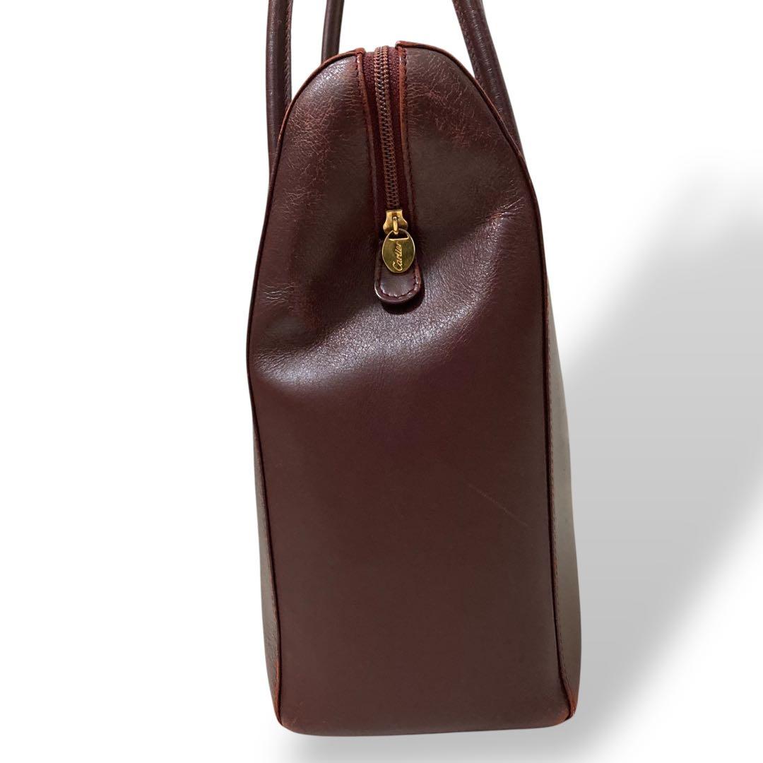 【ヴィンテージ】カルティエ　ブリーフケース　ボルドー　レザー　トートバッグ大容量