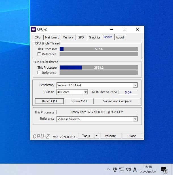 Intel Core i7 7700K 4.2GHz 動作確認済み