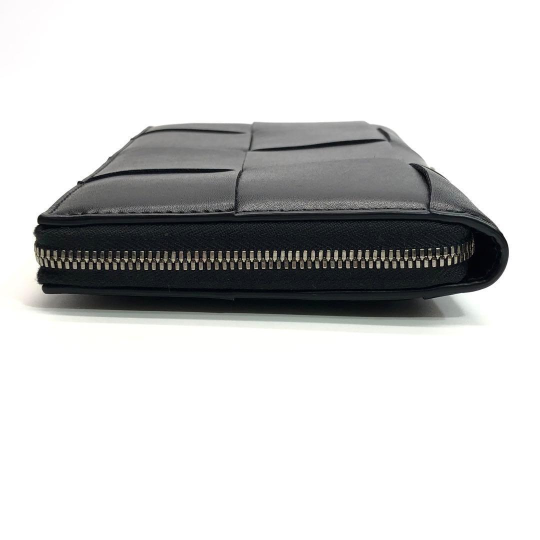未使用級✨箱付 ボッテガヴェネタ カセット ラウンドファスナー ブラック 長財布