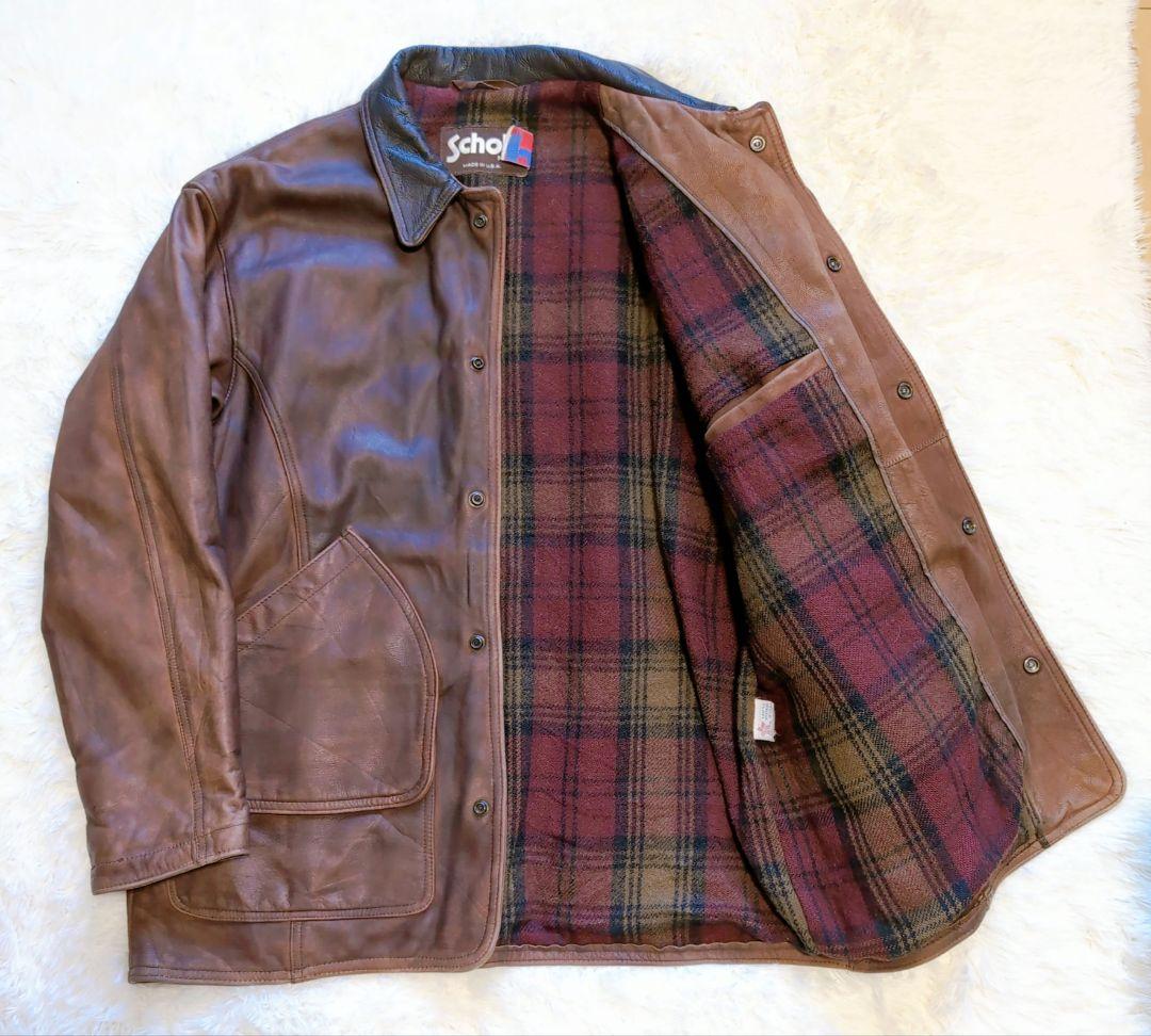 Schott / 80's 90's leather car coat ショット