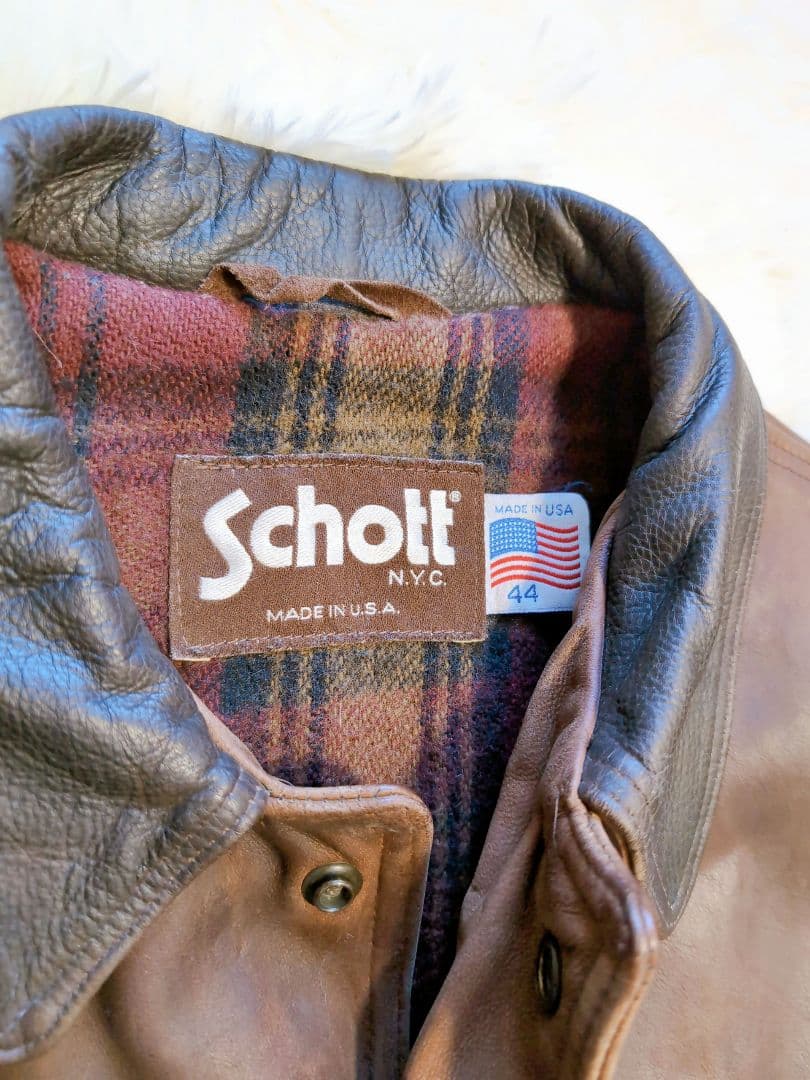 Schott / 80's 90's leather car coat ショット