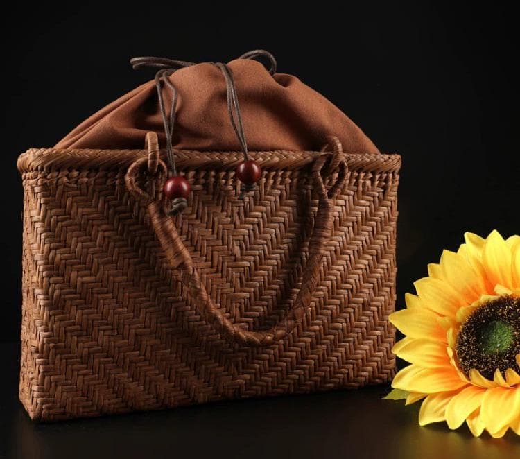 【期间限定】山葡萄 山葡萄カゴバッグ 職人手編み 網代編み 籠 手提げ 内布付き