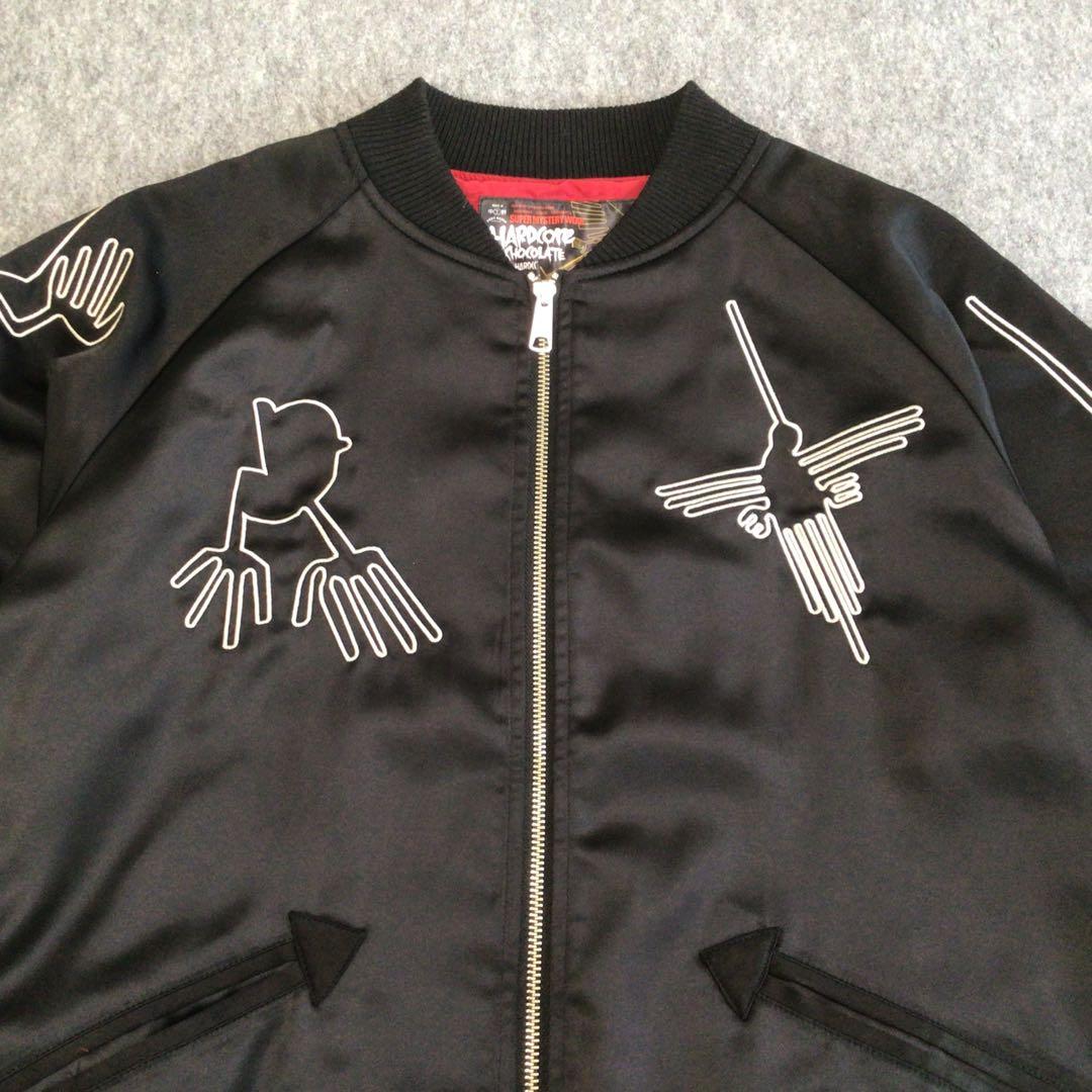 【けん町】激レア　ハードコアチョコレート　ナスカジャン　フマナブラック L