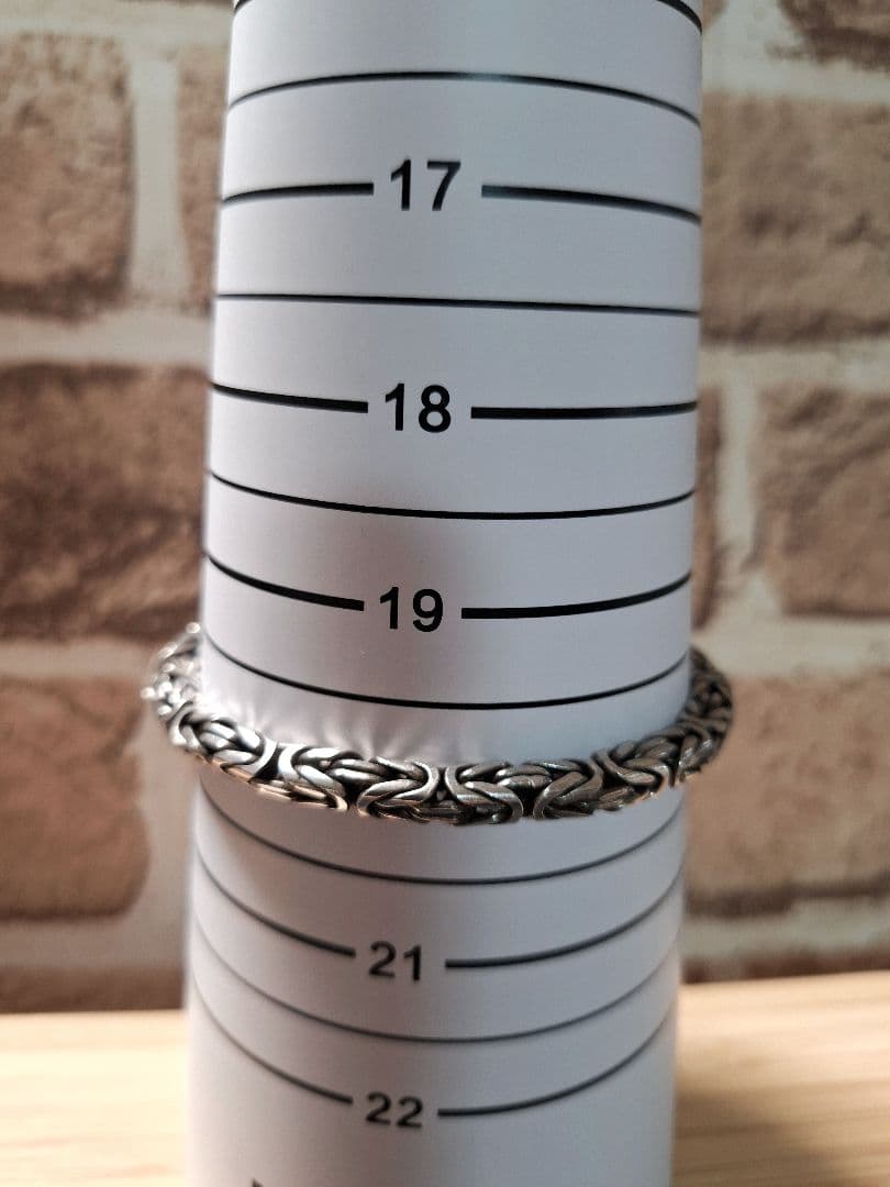 未使用！シルバー925Silver925極太ビザンチンブレスレット20cmゴツめ