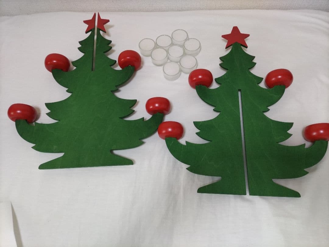北欧 Nordika 新品 木製クリスマスツリー型キャンドルホルダー レア