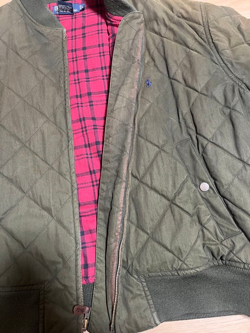 ラルフローレン　90sオイルド中綿キルティングジャケット