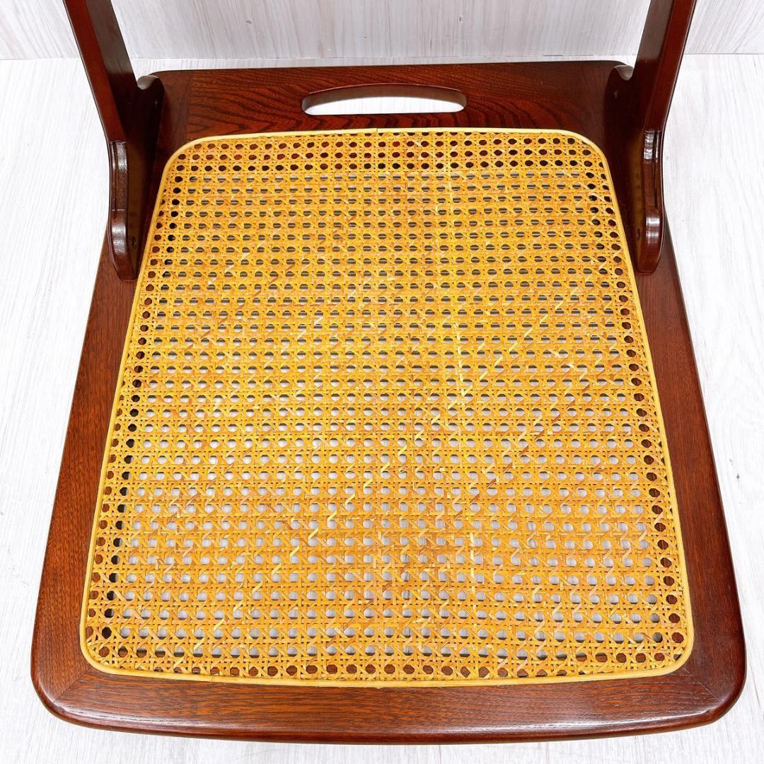 Karimoku カリモク 折りたたみ 座椅子 2台セット 籐座面 ラタン座面