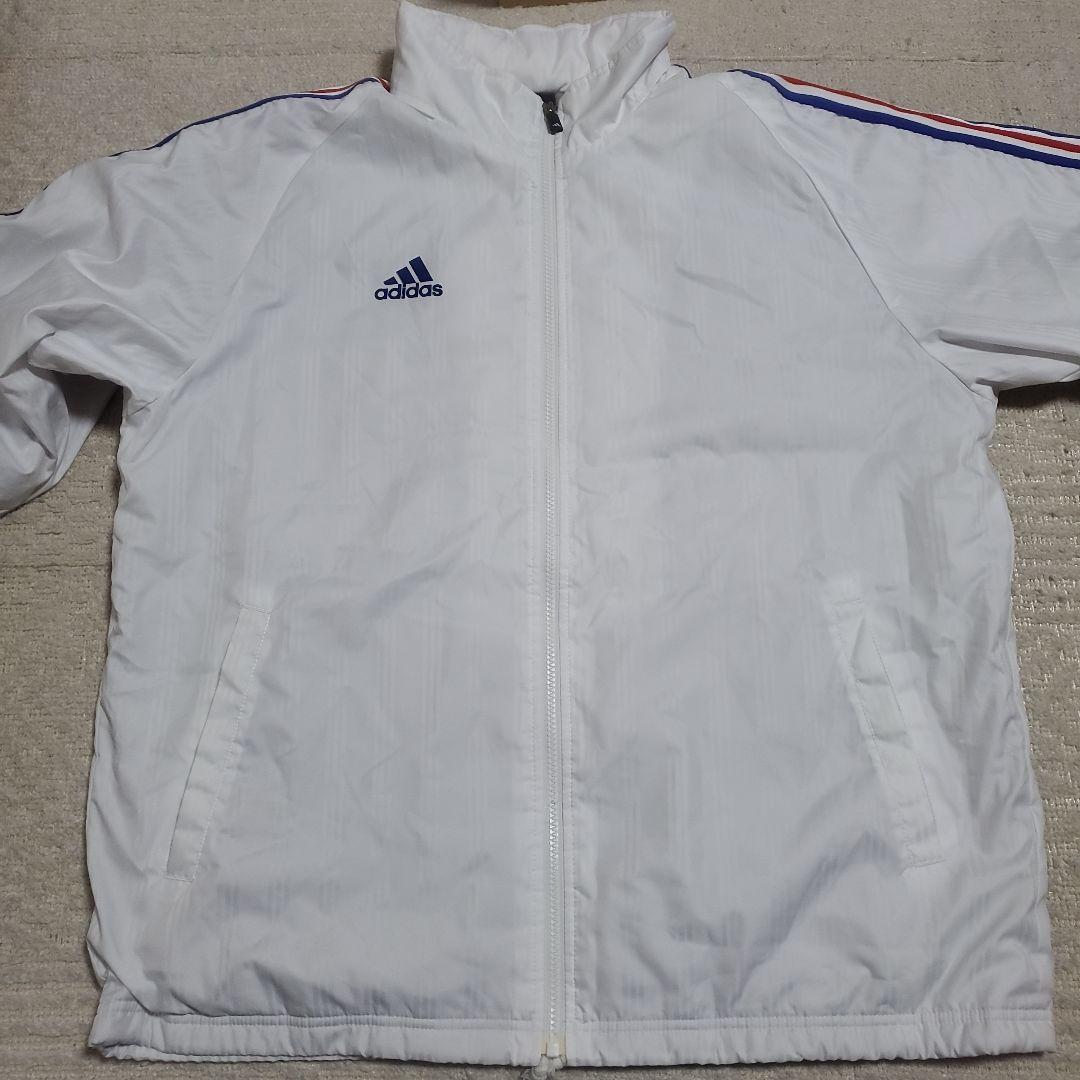 【美品】adidas　ナイロンジャージ　上下セット　メンズOサイズ　厚手裏地付き