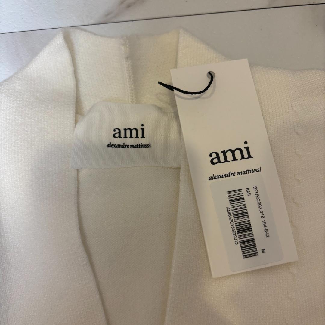 Ami Paris アミパリス ハートロゴ カーディガン 白 M