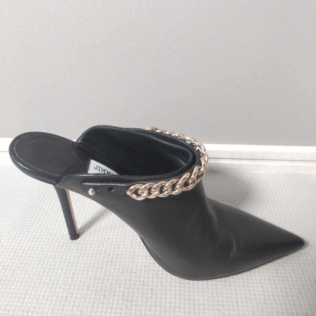 JIMMY CHOO LEXX100 ミュール 2WAY チェーン ハイヒール黒