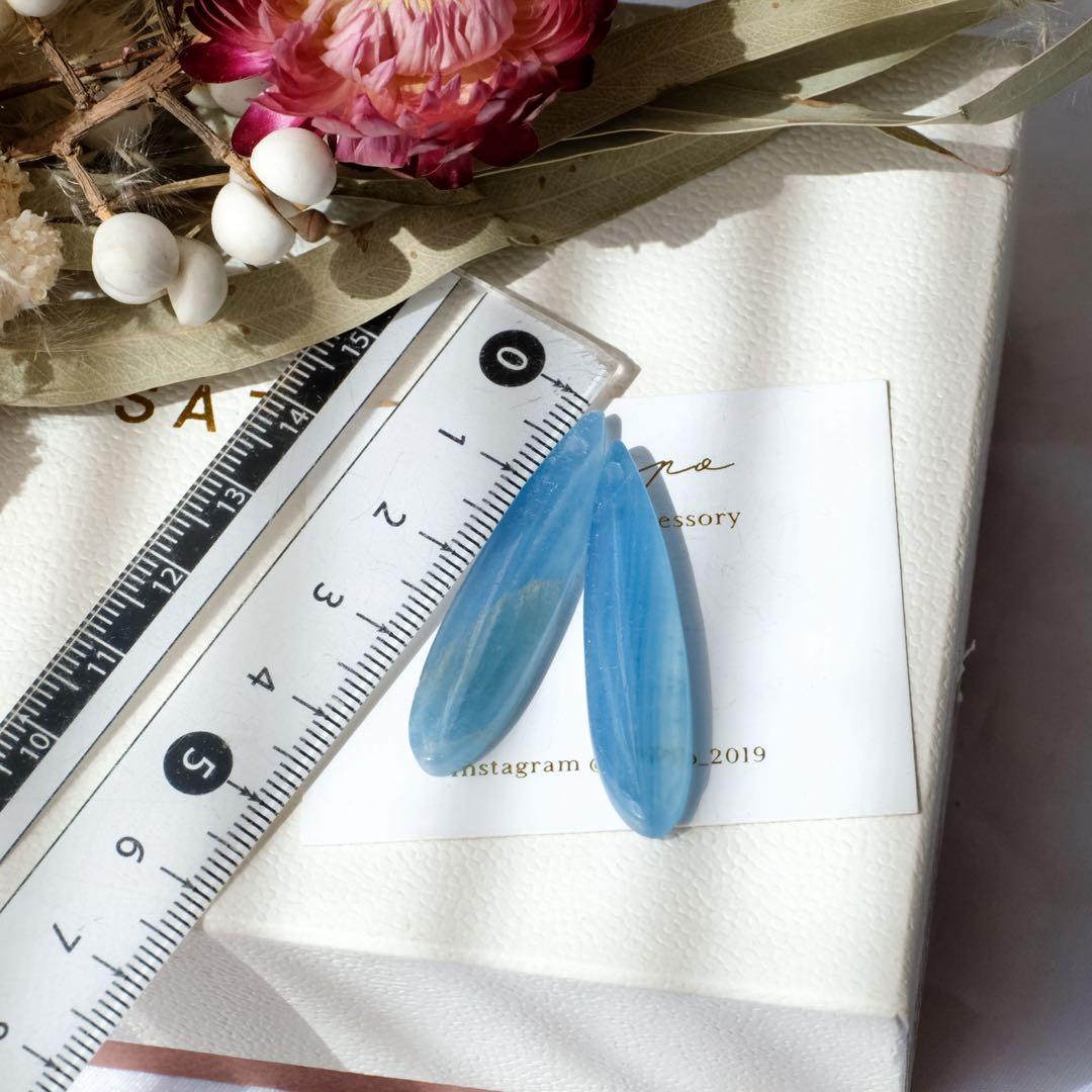 ハニーフラット♦︎レムリアンアクアティンブルーカルサイトロングペアシェイプ