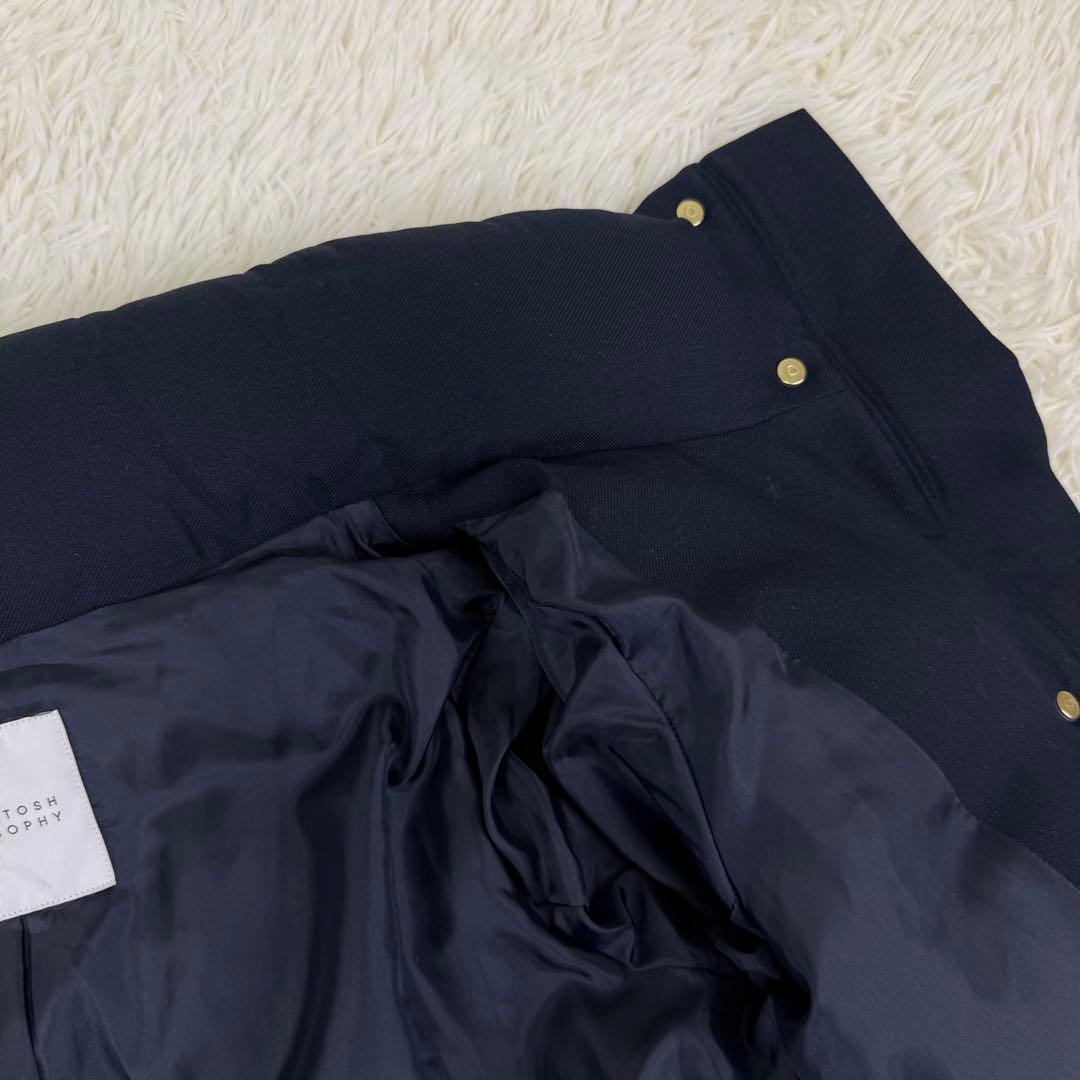 マッキントッシュフィロソフィー ウールライクツイルダウンコート ベルト 濃紺