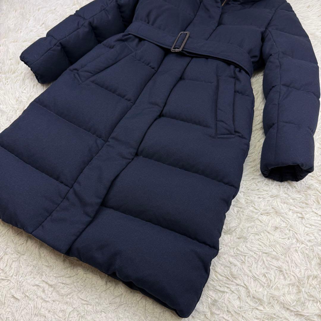 マッキントッシュフィロソフィー ウールライクツイルダウンコート ベルト 濃紺