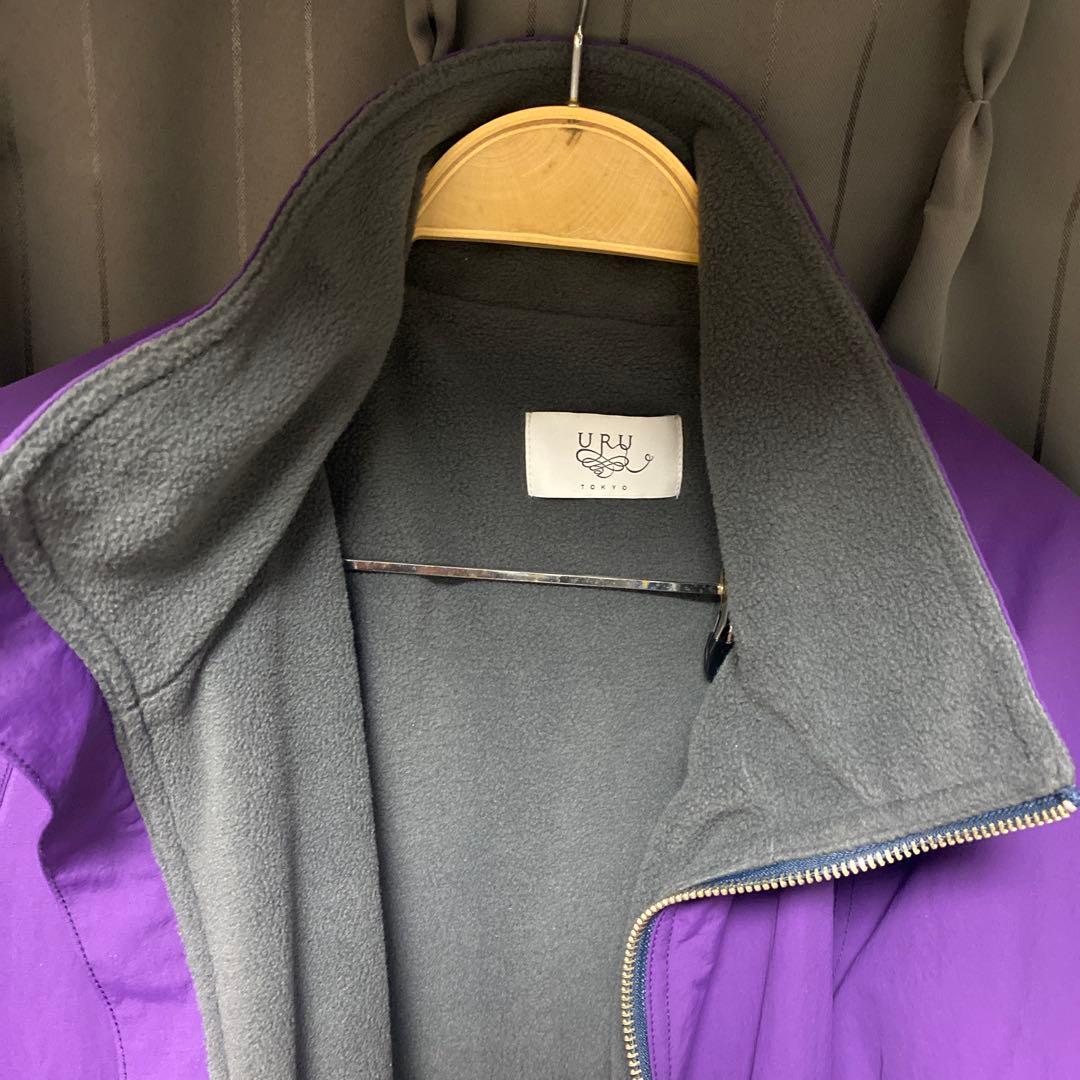 ジャケット・アウター URU NYLON FLEECE ZIP UP BLOUSON PURPLE