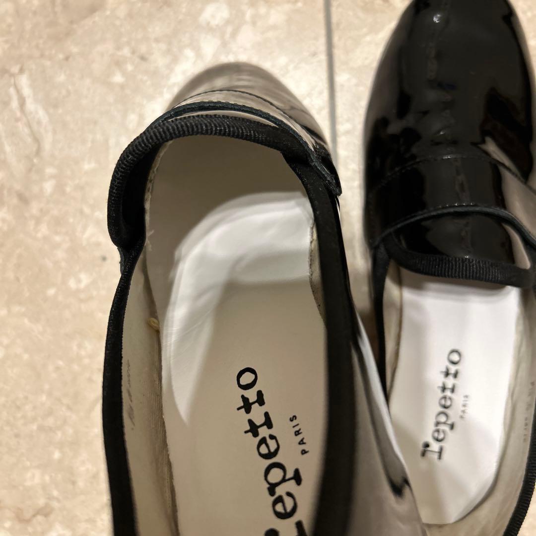 レペット マイケル ローファー エナメル 黒 36.5 23 フラット