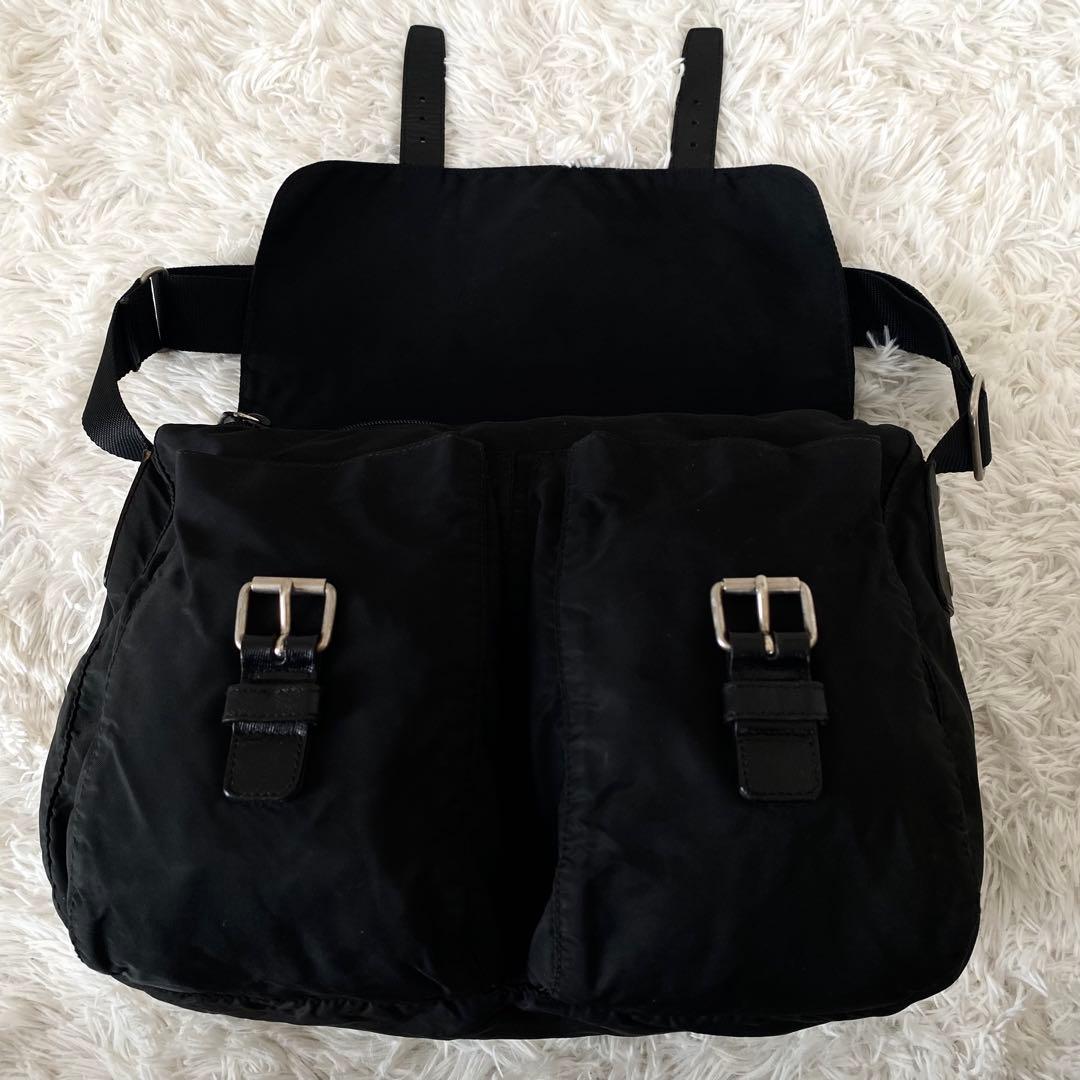 PRADA プラダ メッセンジャーバッグ 三角ロゴ ナイロン ブラック 白タグ