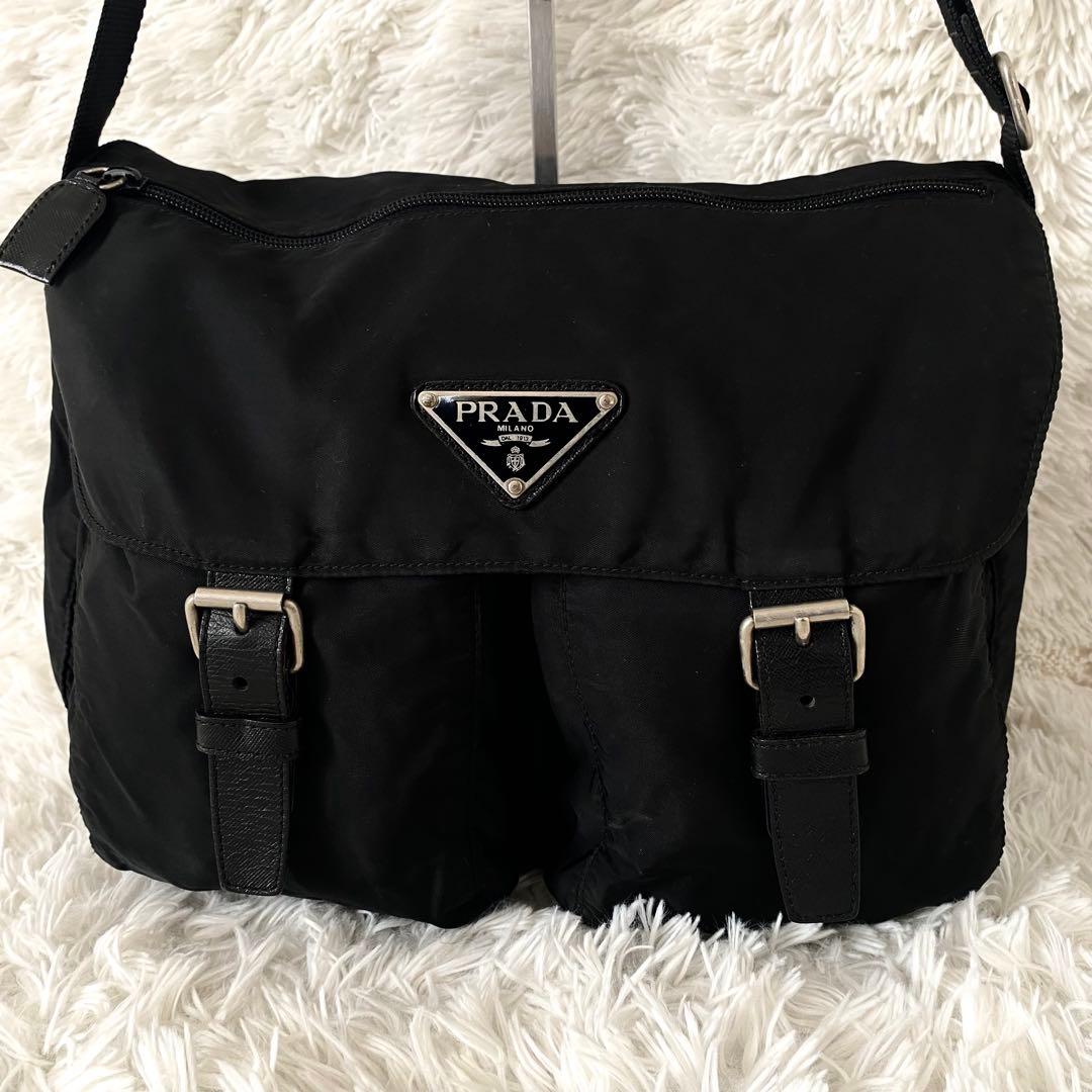 PRADA プラダ メッセンジャーバッグ 三角ロゴ ナイロン ブラック 白タグ
