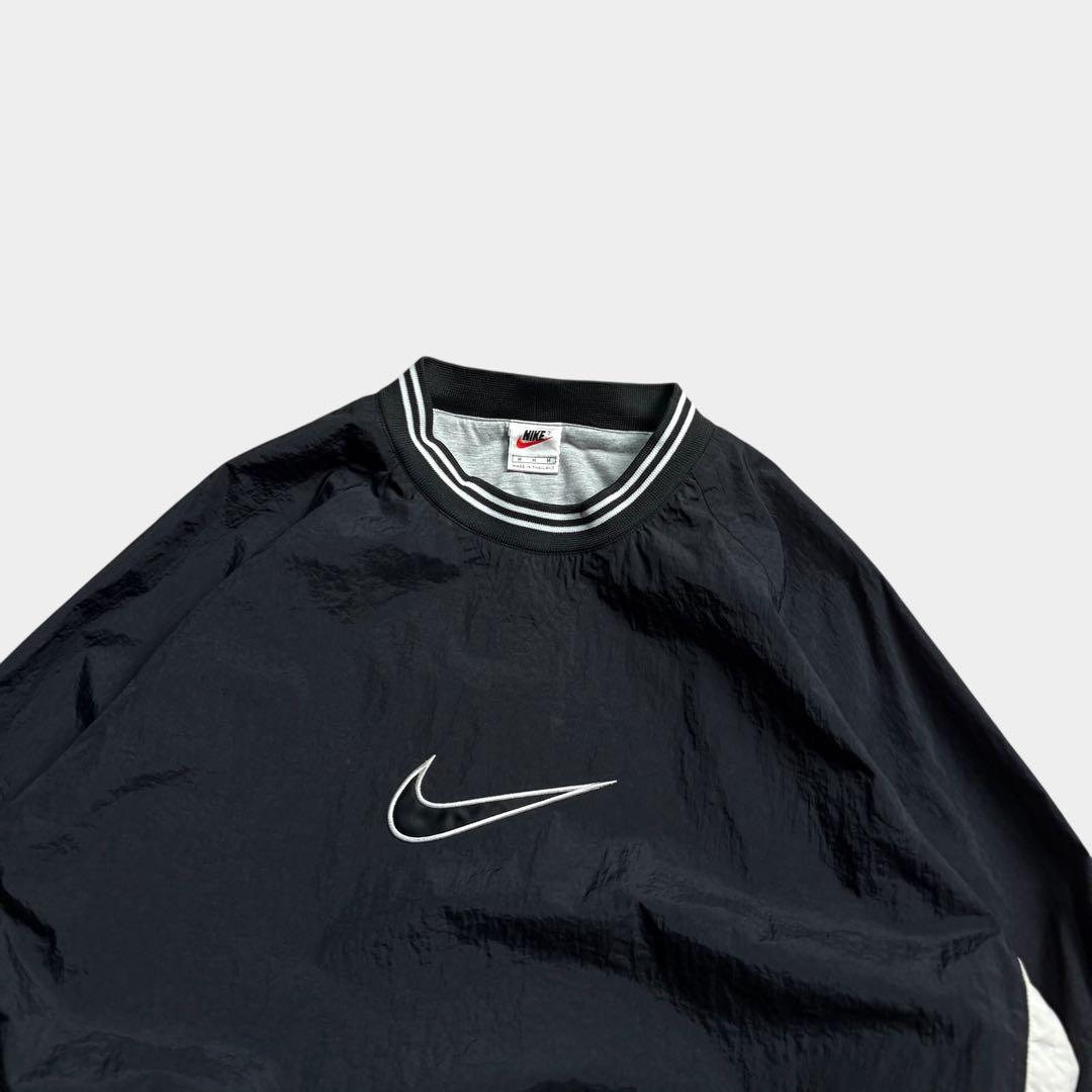 (美品)90s NIKE ナイキ 銀タグ ナイロンプルオーバー ジャケット 丸首