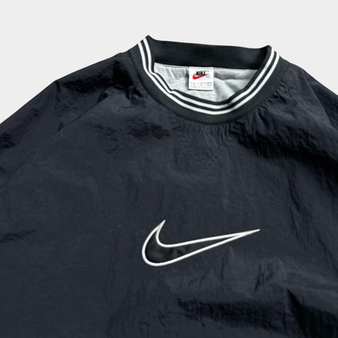 (美品)90s NIKE ナイキ 銀タグ ナイロンプルオーバー ジャケット 丸首