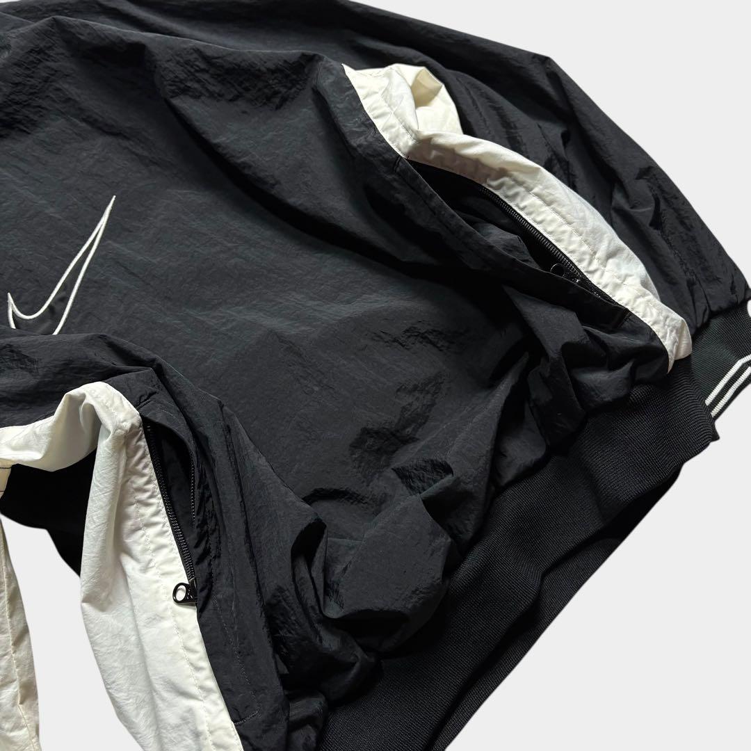 (美品)90s NIKE ナイキ 銀タグ ナイロンプルオーバー ジャケット 丸首