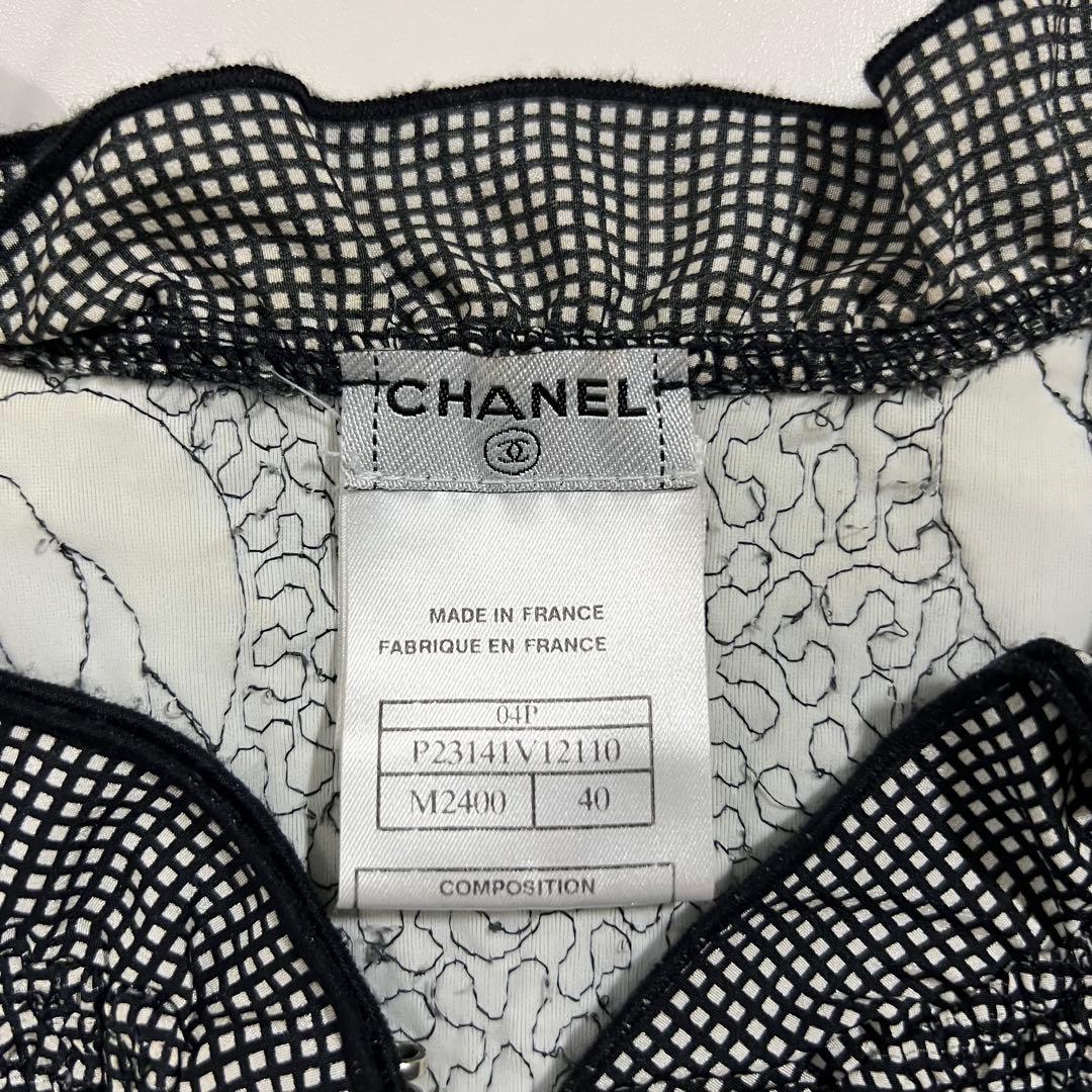 CHANEL ジャケット ボレロ 黒 ポップコーン カメリア カーディガン 40