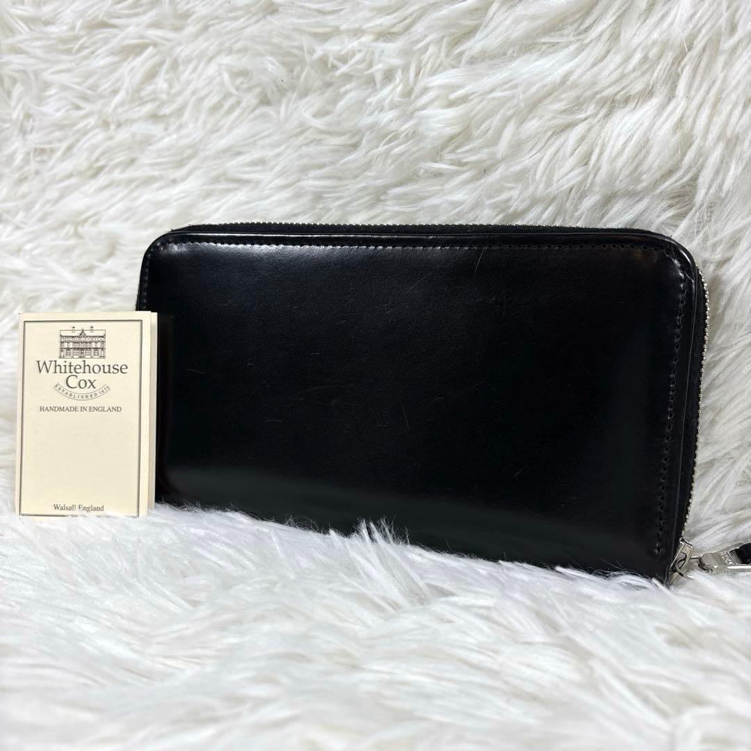 美品 ✨ Whitehouse Cox ラウンドファスナー　ブラック　長財布